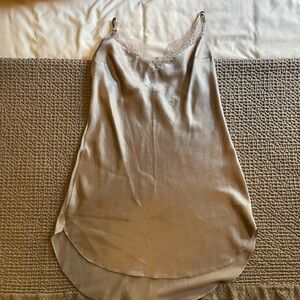 Victoria's Secret Champagne Satin Chemise with Lace